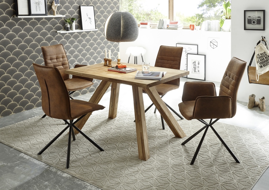 Esstisch LEONARD Mini Esszimmer Tisch Massivholz Eiche geölt rechteckig 120cm