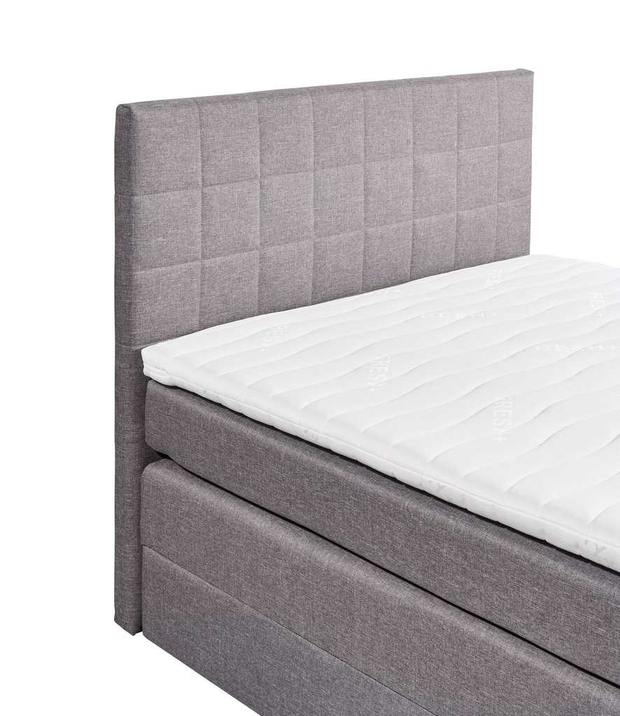 Boxspringbett HAWAI 1 Funktionspolsterbett Doppelbett Bettkasten Topper Bonell 120x200cm grau Webstoff