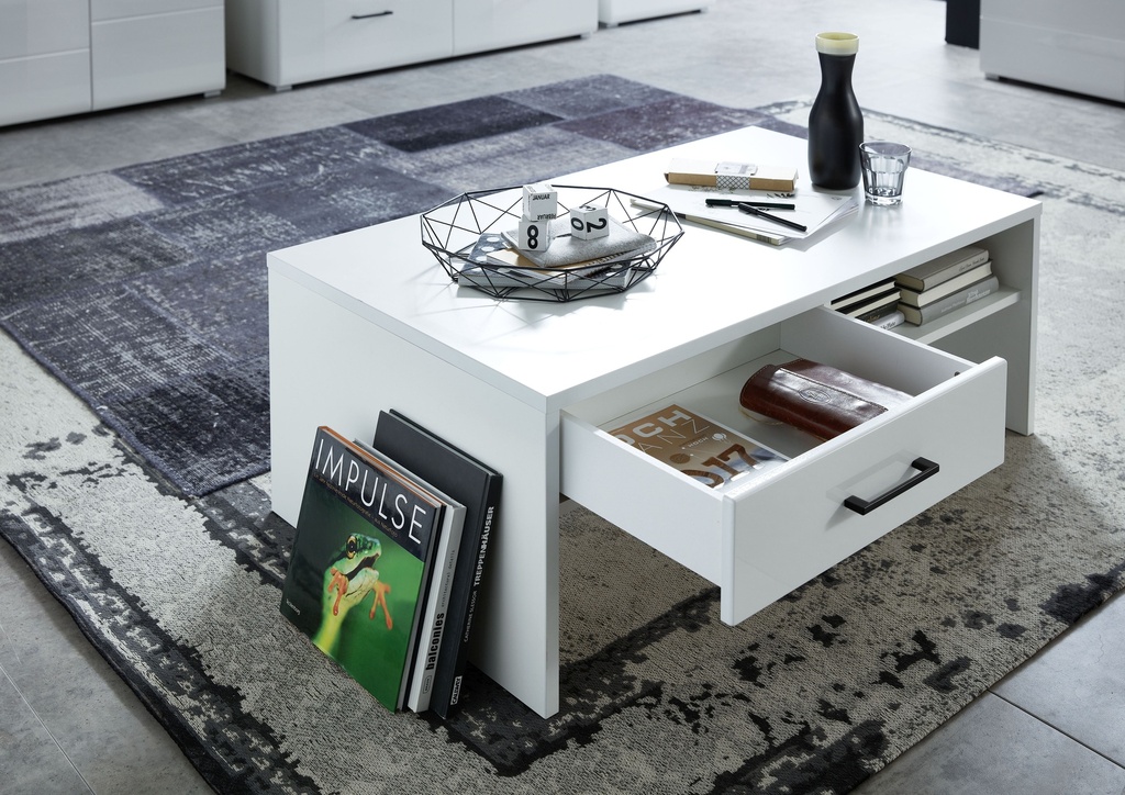 Couchtisch FUNNY PLUS Wohnzimmertisch weiß hochglanz