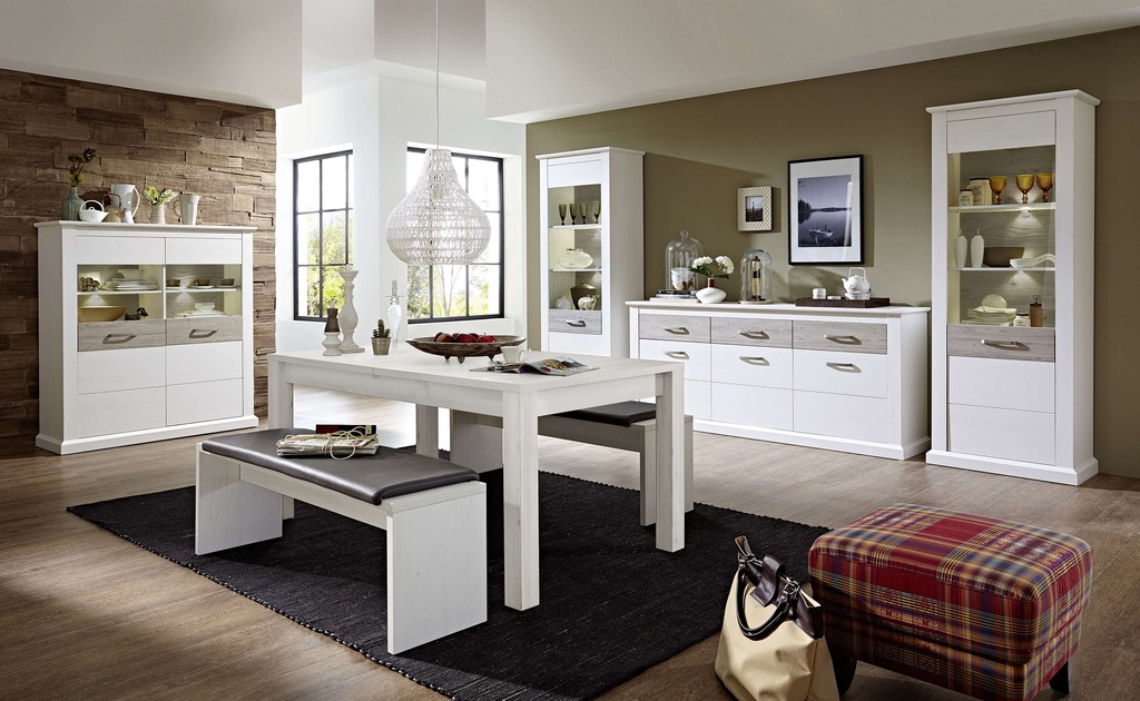 Sideboard MODENA Kommode Esszimmer Pinie hell weiß 200cm