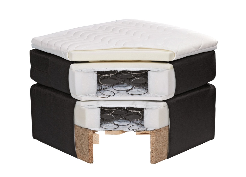 Funktionspolsterbett Boxspringbett Doppelbett Polsterbett 180x200cm grau