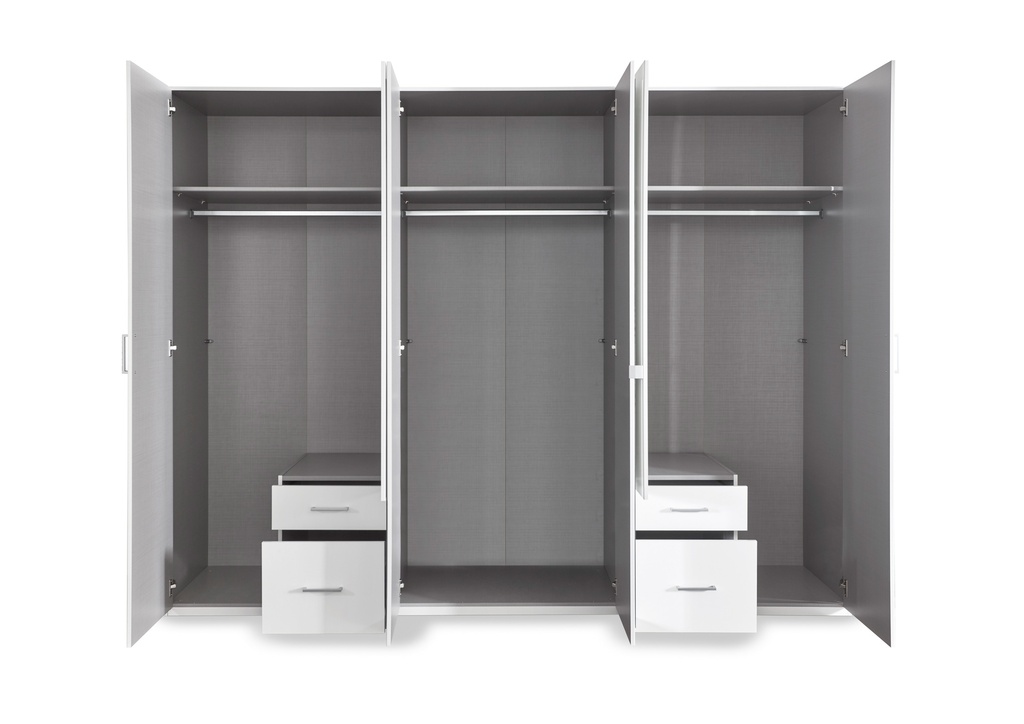 Kleiderschrank FREIBURG 406cm offen frontal Ansicht