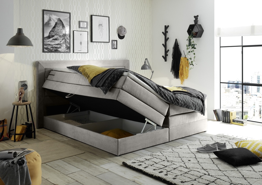Boxspringbett Polsterbett grau elephant 180x200cm
