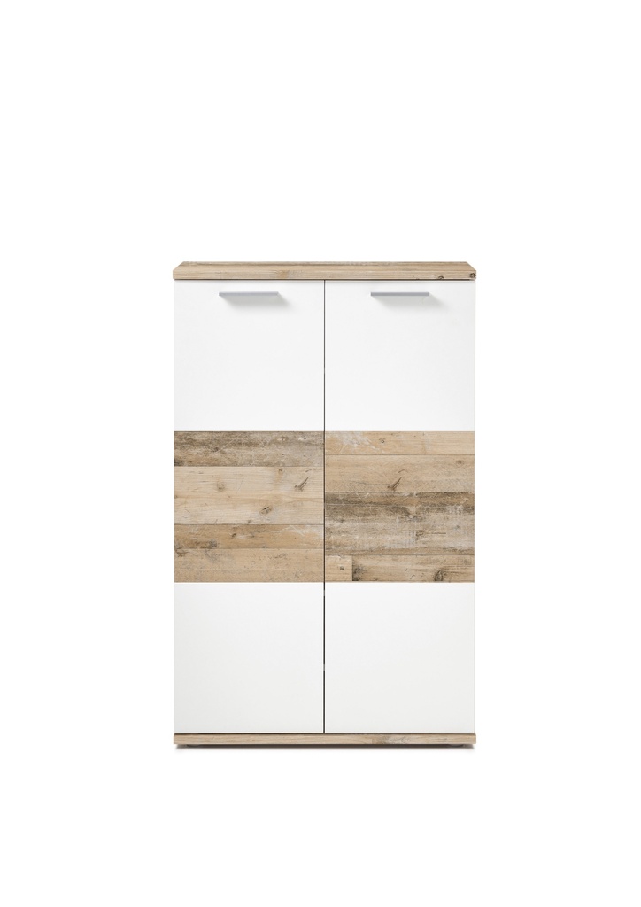 Schuhschrank HUGO Kommode Flurschrank weiß braun 80cm