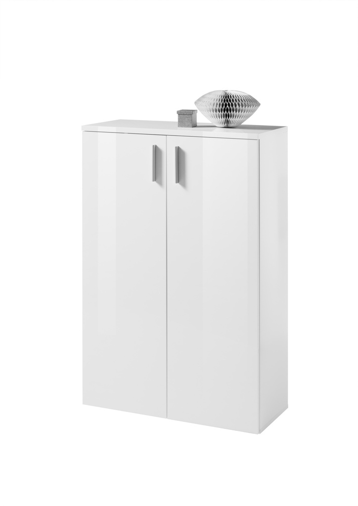 Schuhschrank LINCOLN Kommode Flurschrank weiß hochglanz 80cm