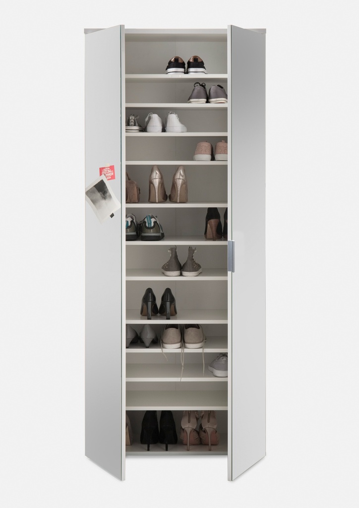 Garderobenschrank LINCOLN Flurschrank weiß mit Spiegel 80cm