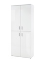 Schuhschrank LINCOLN Garderobe Flurschrank weiß hochglanz 4 Türen