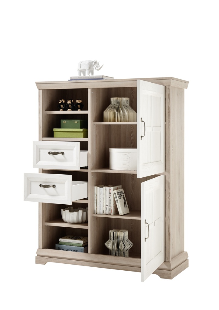 Highboard AVENUE 3 Wohnwand Esszimmer Eiche Pine weiß