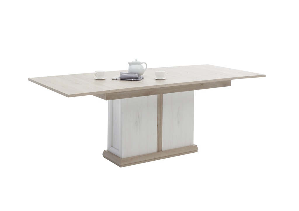 Esstisch AVENUE Ausziehtisch rechteckig Eiche braun weiß 160cm