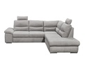 Ecksofa ALMA Schlafsofa Couch hellgrau silber L-Form Ottomane rechts