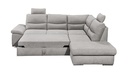 Ecksofa ALMA Schlafsofa Couch hellgrau silber L-Form Ottomane rechts