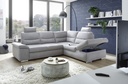 Ecksofa Couch ALMA Schlafcouch Schlafsofa hellgrau silber L-Form rechts