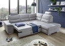 Ecksofa ALMA Couch Schlafcouch Schlafsofa hellgrau silber L-Form rechts