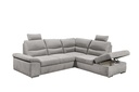 Ecksofa Couch ALMA Schlafsofa hellgrau silber L-Form rechts