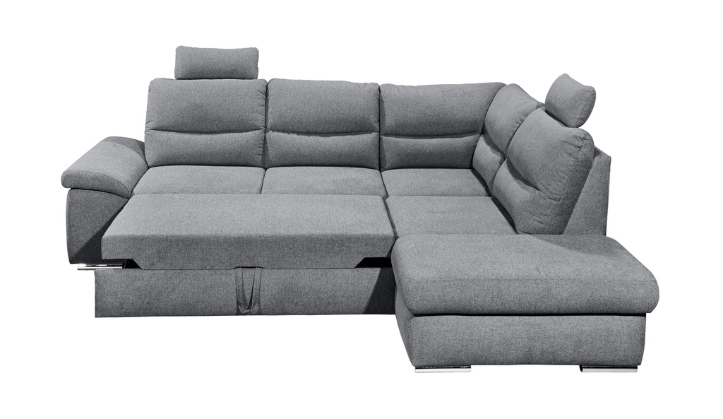 Ecksofa Couch ALMA Schlafsofa grau anthrazit L-Form rechts