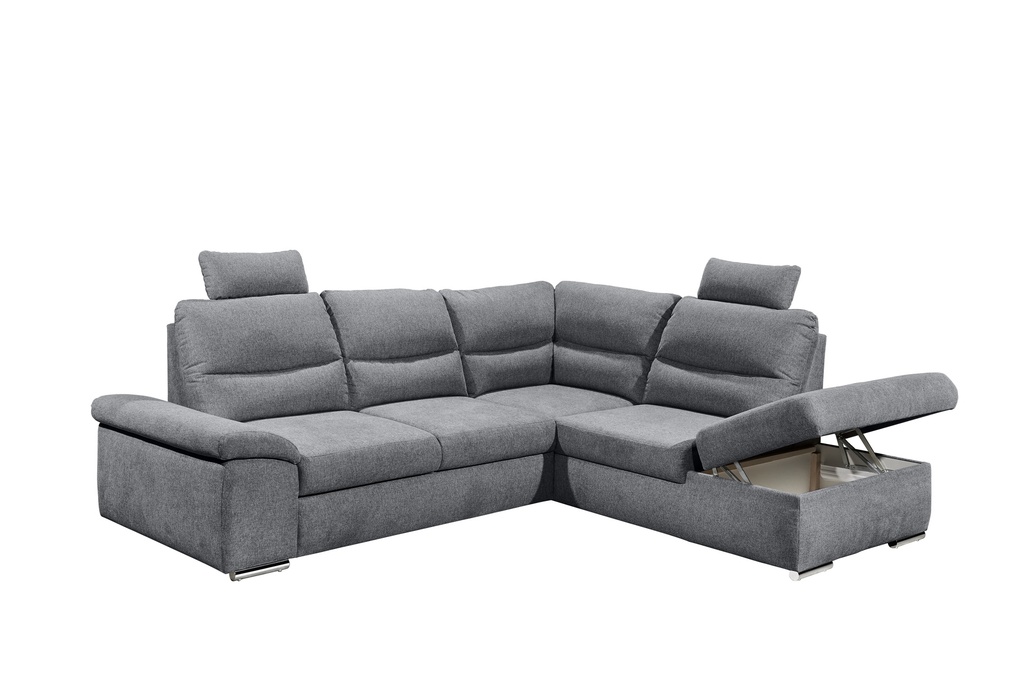 Ecksofa Couch ALMA Schlafsofa grau anthrazit L-Form rechts