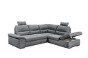 Ecksofa Couch ALMA Schlafsofa grau anthrazit L-Form rechts