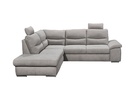 Ecksofa ALMA Schlafsofa Couch hellgrau silber L-Form Ottomane links