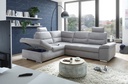 Ecksofa Couch ALMA Schlafcouch Schlafsofa hellgrau silber L-Form links