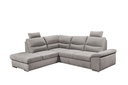 Ecksofa Couch ALMA Schlafsofa hellgrau silber L-Form links