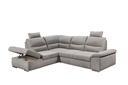 Ecksofa Couch ALMA Schlafsofa hellgrau silber L-Form links