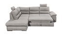 Ecksofa ALMA Schlafsofa Couch hellgrau silber L-Form Ottomane links