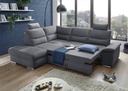 Ecksofa Couch ALMA Schlafcouch Schlafsofa grau anthrazit L-Form links