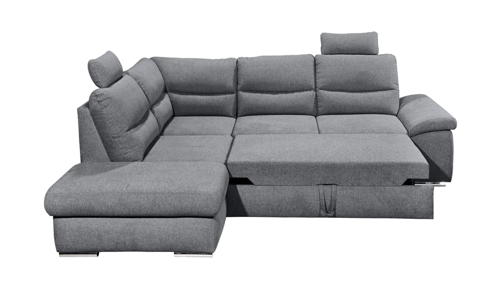 Ecksofa Couch ALMA Schlafsofa grau anthrazit L-Form links