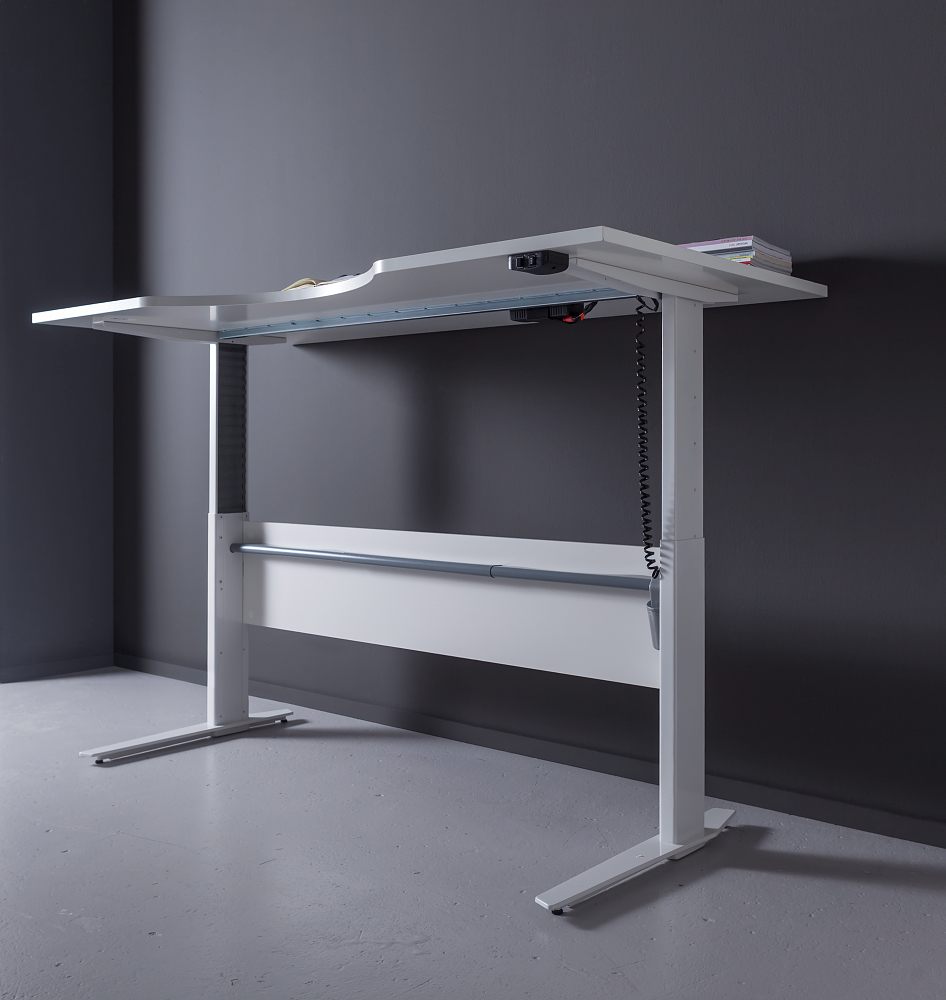 Schreibtisch PRIMA höhenverstellbar elektrisch ergonomisch weiß 180cm