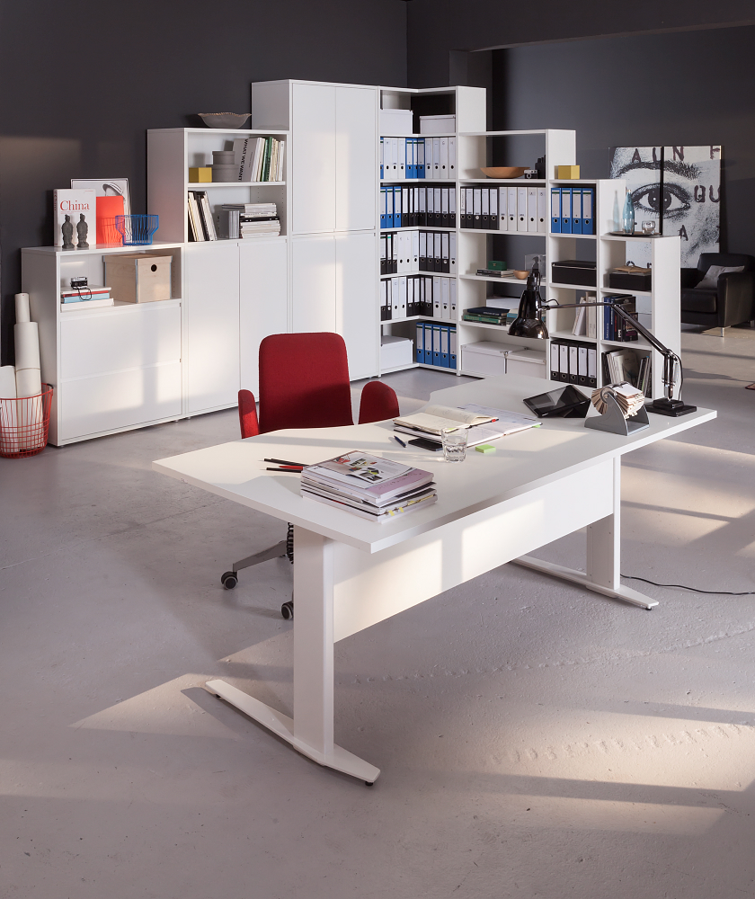 Schreibtisch PRIMA höhenverstellbar elektrisch ergonomisch 180cm weiß