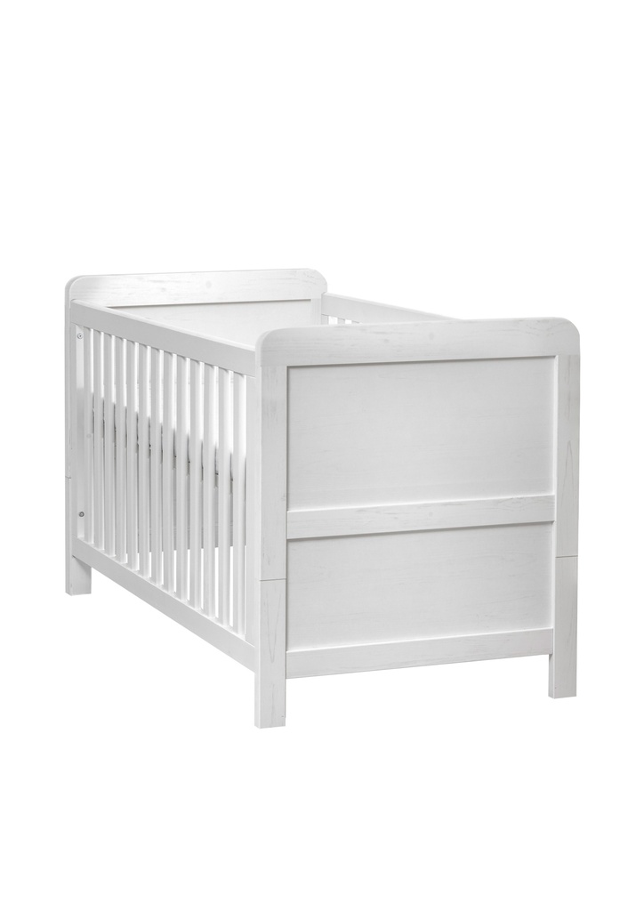 Babyzimmer Set LUISA 4-teilig Wickelkommode Babybett Wandregal Kleiderschrank 2-Türen Pinie weiß
