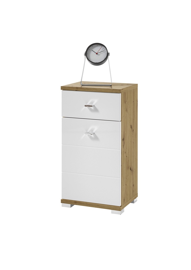 Badmöbel Set POOL 5-tlg Badezimmer Badmöbel Artisan Eiche weiß Beleuchtung