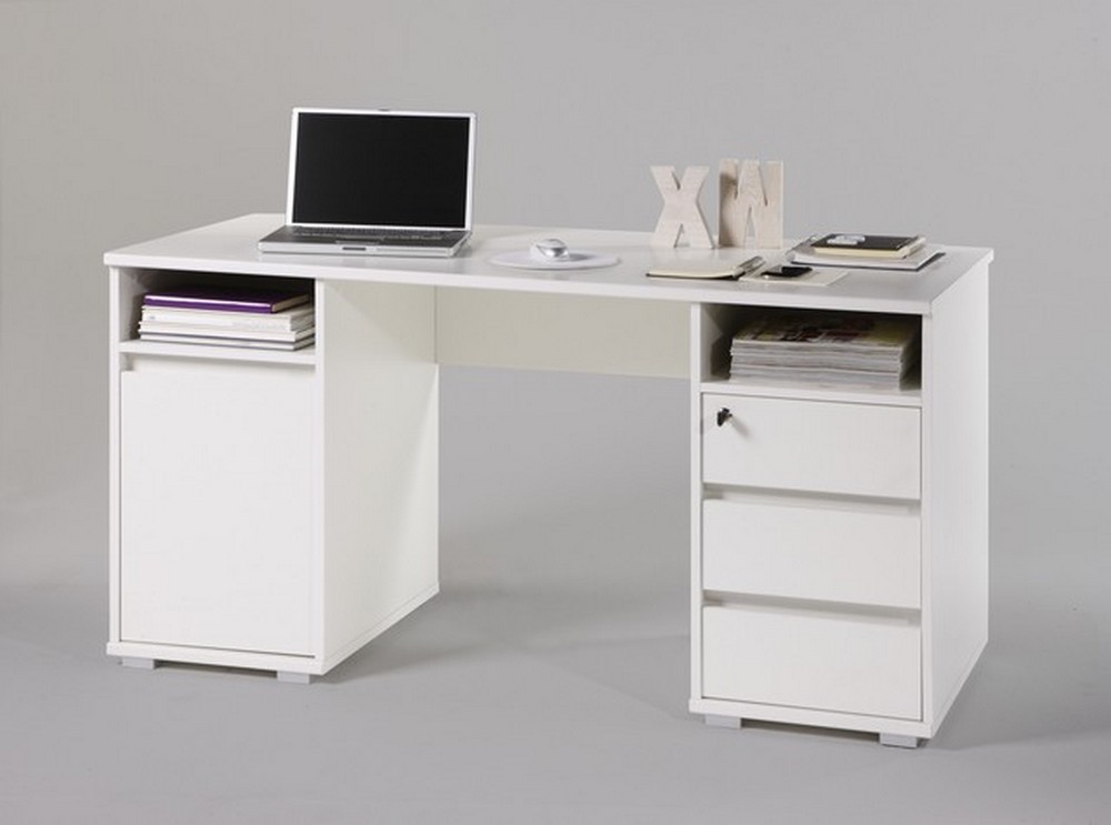 Schreibtisch  "PRIMUS 2" Computertisch PC-Tisch Homeoffice Tisch Büro Weiß