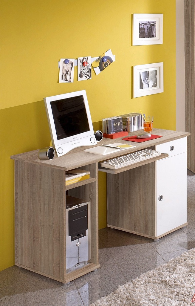 [39-178-68] Schreibtisch WIKI Kinderzimmer Jugendzimmer PC Büro Sonoma Eiche Weiß