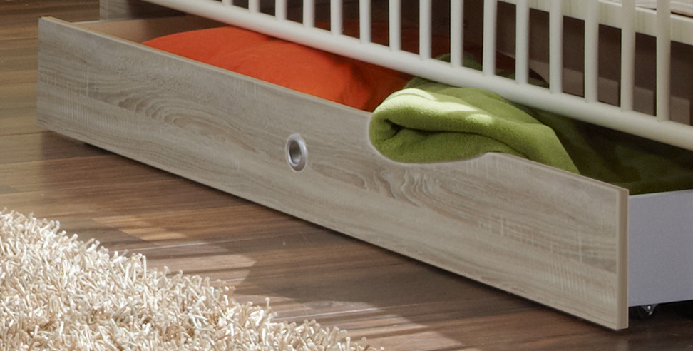 Bettkasten Schubkasten Babybett Kinderbett Bett Kinderzimmer Babyzimmer Eiche