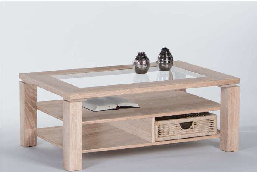 [83-456-66] Couchtisch LAZY Beistelltisch Wohnzimmertisch Tisch in Sonoma Eiche