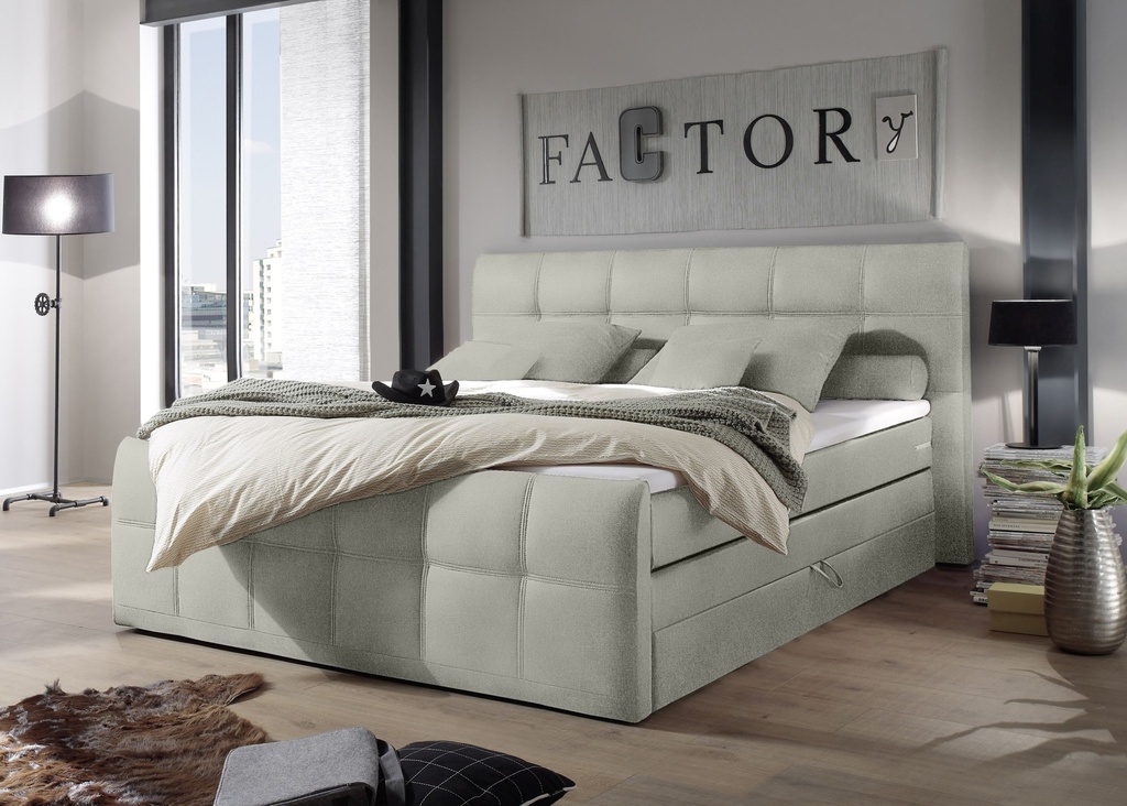 Funktionspolsterbett Boxspringbett Doppelbett Polsterbett 180cm beige SACB2