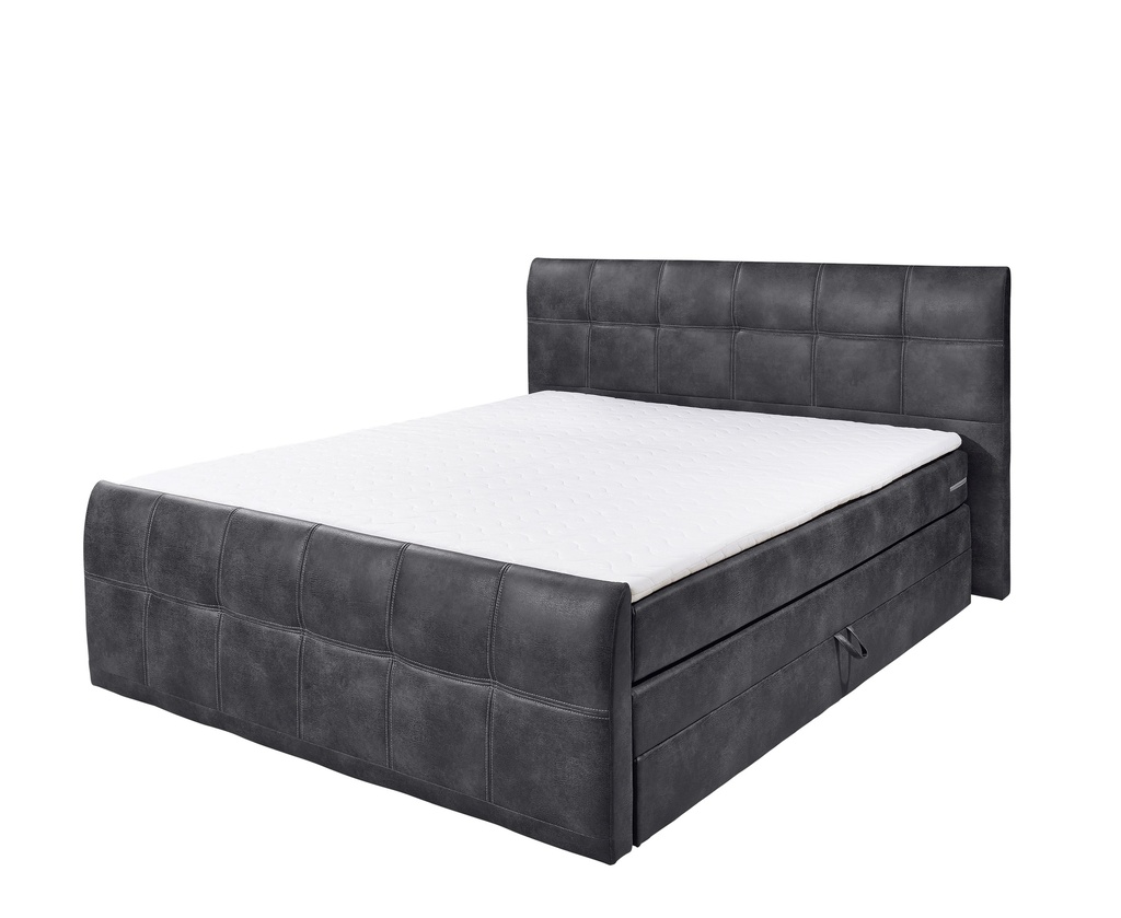 [56-381-60] Funktionspolsterbett  Boxspringbett Doppelbett Polsterbett 180x200cm grau ASB1