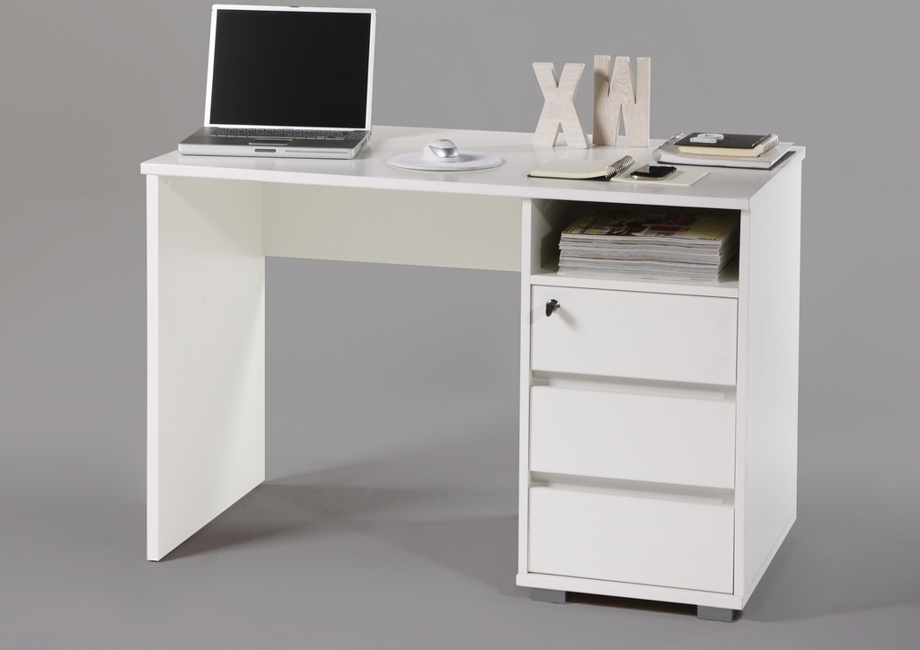 [39-391-17] Schreibtisch "PRIMUS" PC Tisch Computertisch Home-Office Büro weiß
