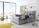 Boxspringbett MADISON1 160cm hellgrau Funktionspolsterbett Schlafzimmer Bett