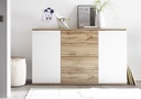 Kommode BECASA Sideboard Wohnzimmer Schlafzimmer Flur Wildeiche weiß