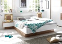 Doppelbett Nachtkommoden CAPRI Bett Ehebett Schlafzimmer 180x200 weiß Eiche