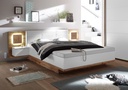 Doppelbett Nachtkommoden CAPRI XL Bett Ehebett Fussbank 180x200 weiß Eiche