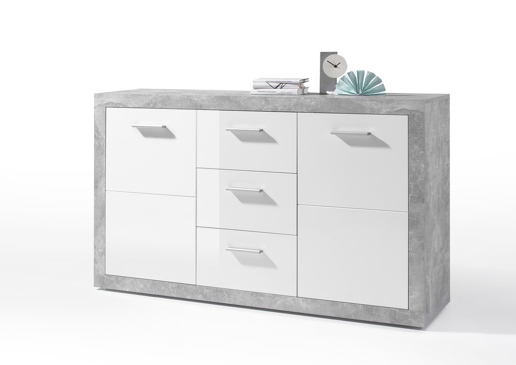 Sideboard Kommode "Stone" Esszimmer weiß grau beton 150cm