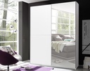 Kleiderschrank Schwebetürenschrank Schlafzimmer 170cm weiß Spiegel