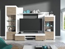 Wohnwand AVIO Wohnzimmer Set Anbauwand Vitrine Wandboard TV Lowboard braun weiß