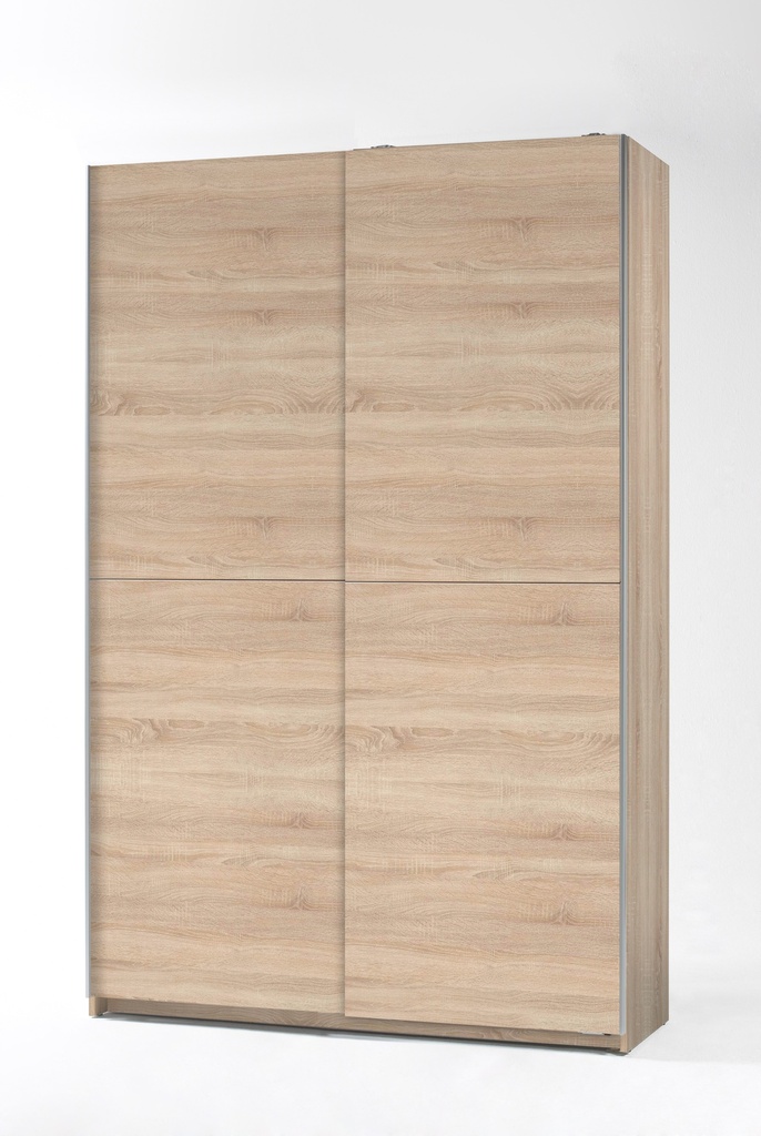 [58-040-66] Schwebetürenschrank FAST Kleiderschrank Schrank Schiebetüren Eiche braun 125cm