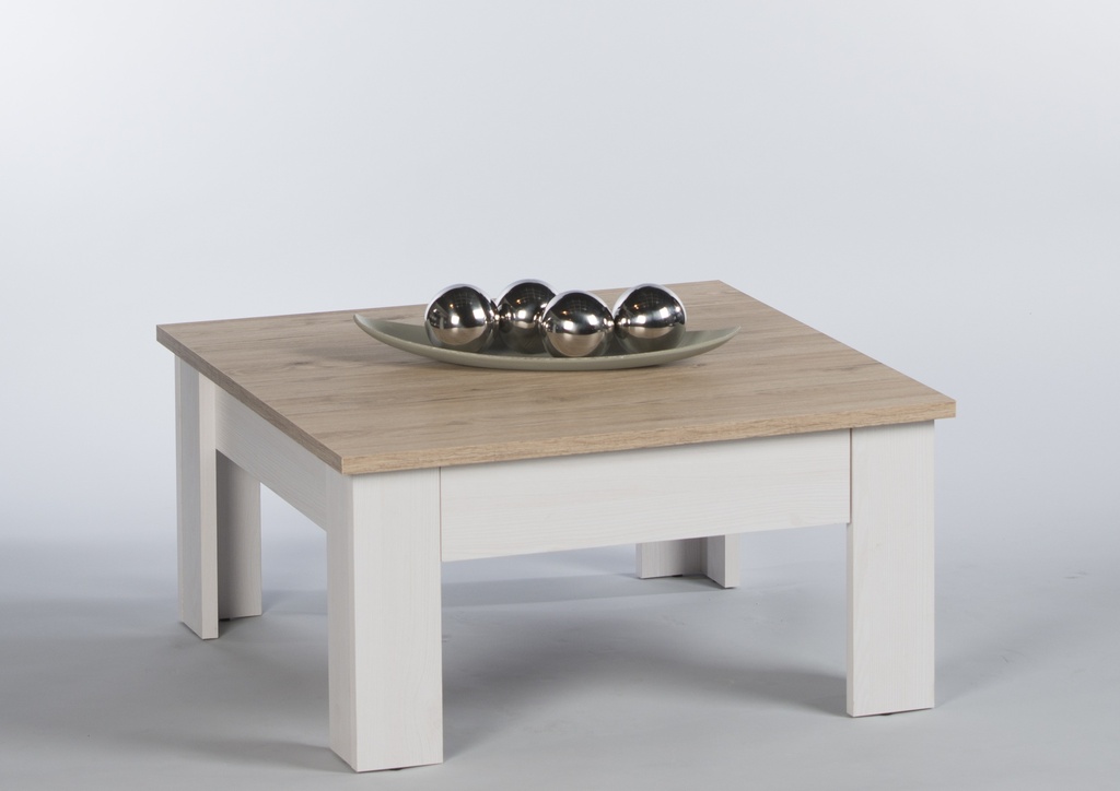 [83-479-D4] Couchtisch Wohnzimmertisch Beistelltisch Tisch Holz hell quadratisch Schublade