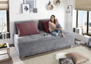 Couch Sofa Zweisitzer Boxspring Bettsofa Schlafsofa PU-Topper grau berry 2m