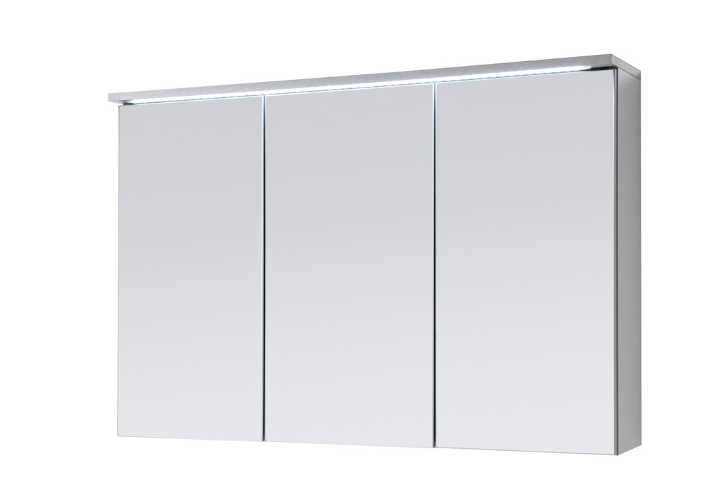 [54-122-E5] Spiegelschrank Bad "TWO" mit LED Beleuchtung Badspiegel Badschrank Spiegel grau